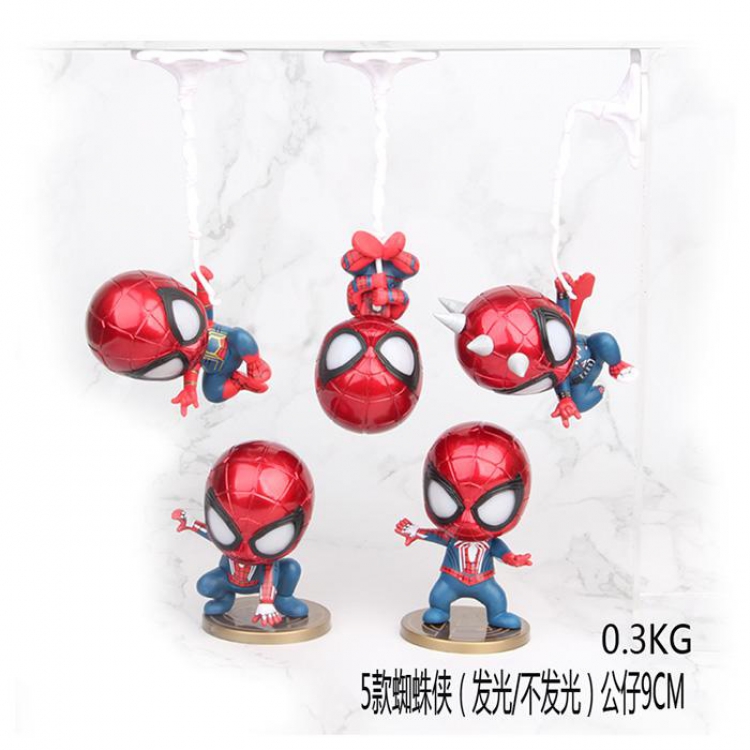Spiderman  Illuminate a set of five Bagged Figure Decoration Model 9CM 0.3KG Style A