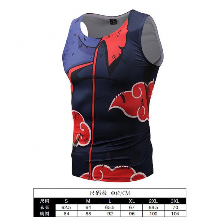 Naruto Cartoon Print Muscle Vest Men's Sports T-Shirt 6 sizes from S to 3XL AF011