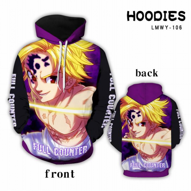The Seven Deadly Sins Full color Hooded Long sleeve Hoodie S M L XL XXL XXXL preorder 2 days LMWY106