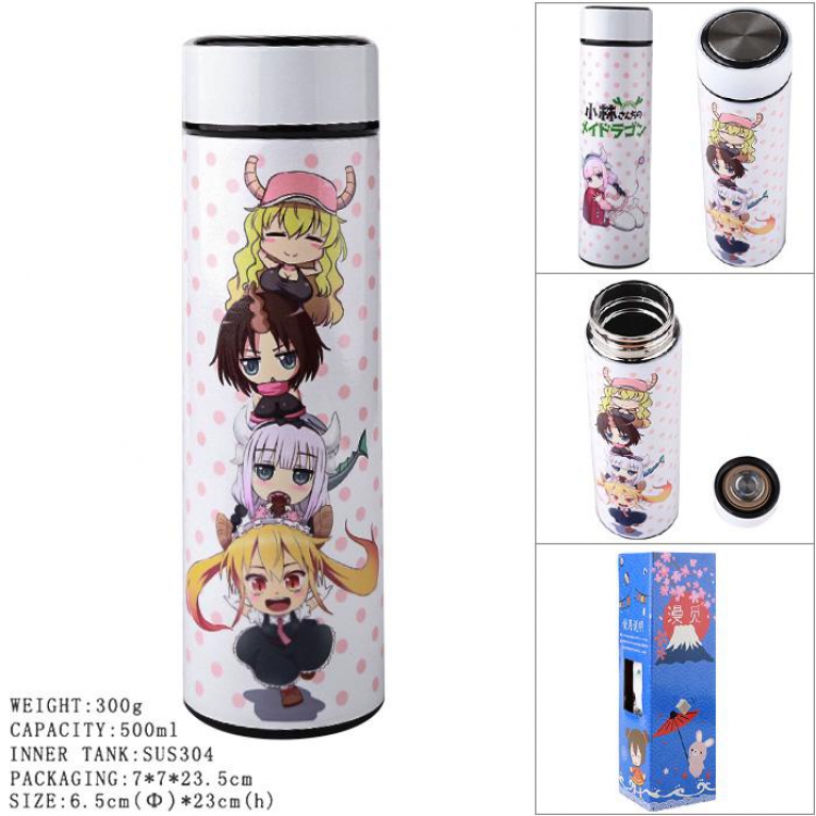 Miss Kobayashis Dragon Maid Full Color vacuum Double layer 304 stainless steel Thermos Cup 500ML