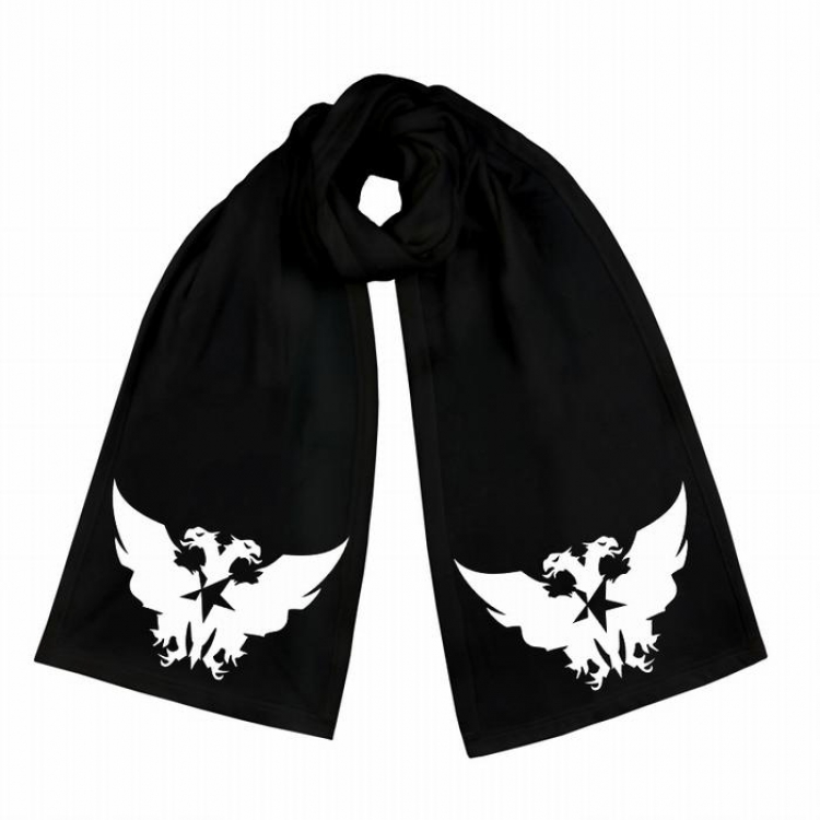 Arknights-12 Black Double-sided water velvet impression scarf 170X34CM