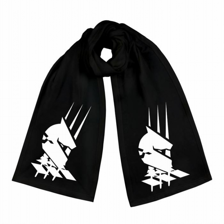 Arknights-9 Black Double-sided water velvet impression scarf 170X34CM