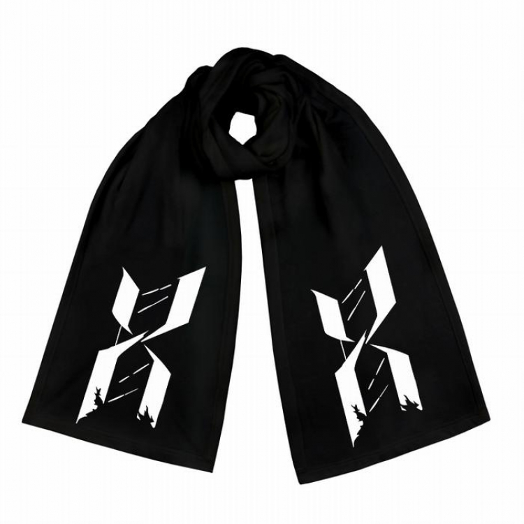Arknights-10 Black Double-sided water velvet impression scarf 170X34CM