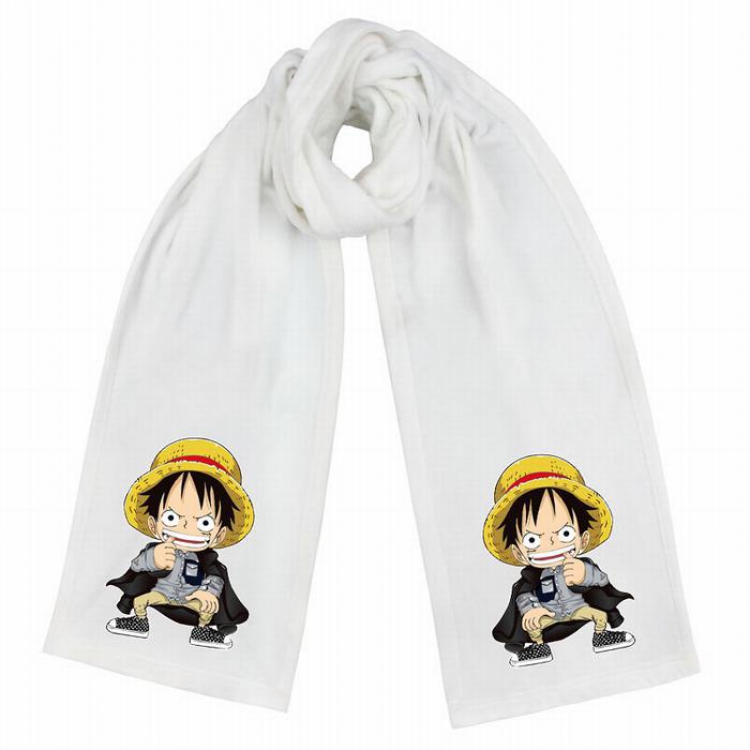 Naruto-7 White Double-sided water velvet impression scarf 170X34CM