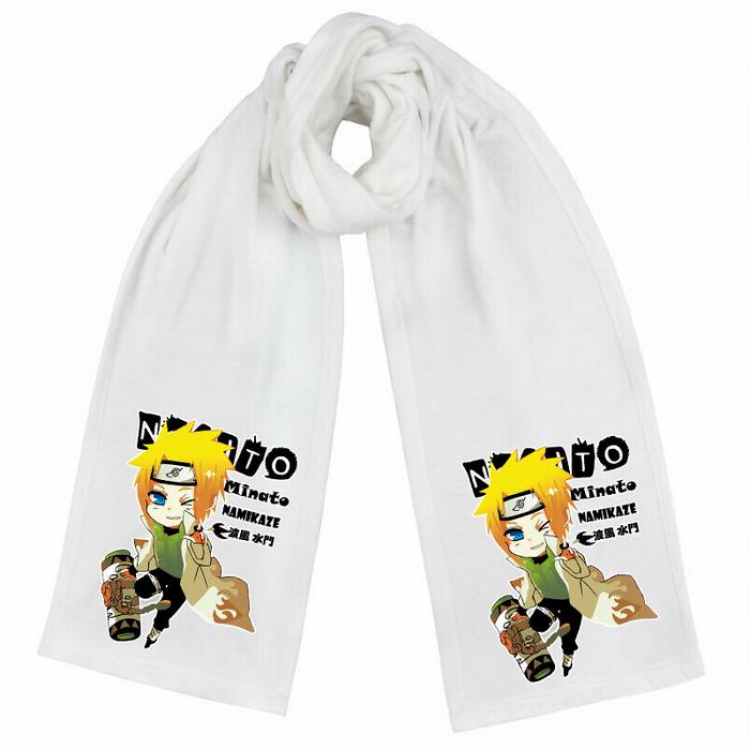 Naruto-2 White Double-sided water velvet impression scarf 170X34CM