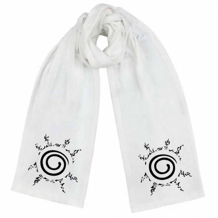 Naruto-6 White Double-sided water velvet impression scarf 170X34CM
