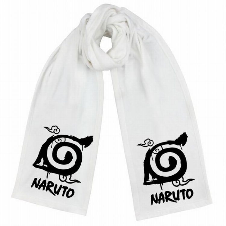 Naruto-5 White Double-sided water velvet impression scarf 170X34CM
