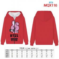 BTS BT21 Full color zipper hoo...