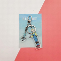 BTS Cartoon keychain WORLD Key...