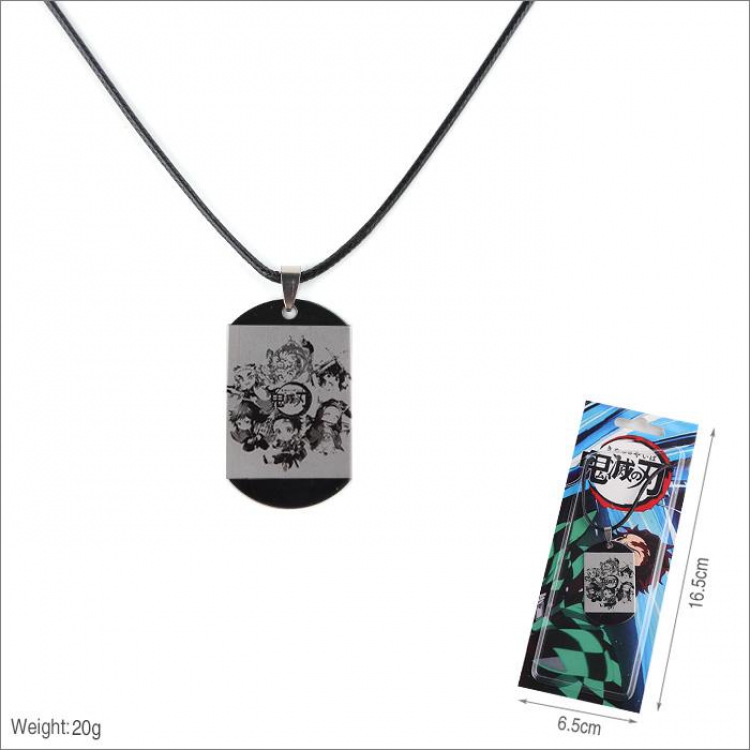 Demon Slayer Kimets Stainless steel medal Black sling necklace price for 5 pcs