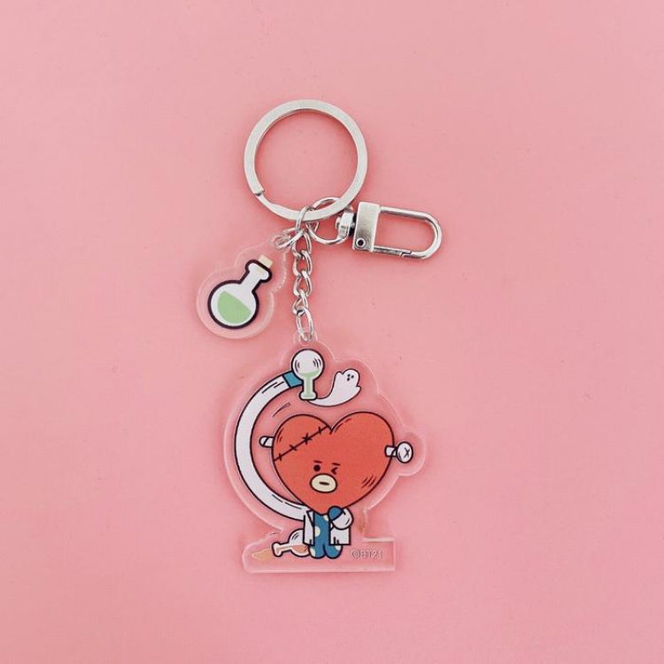 BTS Love Cartoon transparent acrylic keychain pendantt price for 5 pcs
