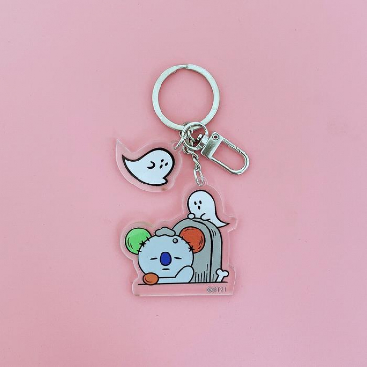 BTS Koala Cartoon transparent acrylic keychain pendant price for 5 pcs