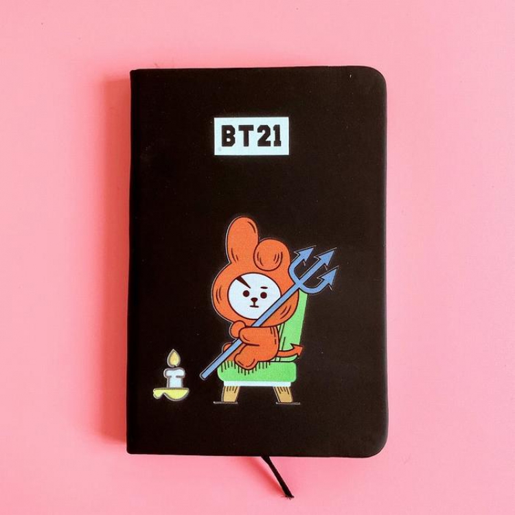 BTS Rabbit Cartoon shape PU elastic strap notebook diary 9X14CM 105G price for 5 pcs