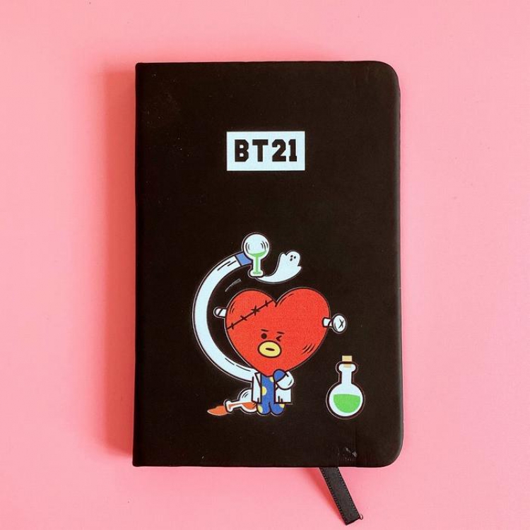 BTS Love Cartoon shape PU elastic strap notebook diary 9X14CM 105G price for 5 pcs