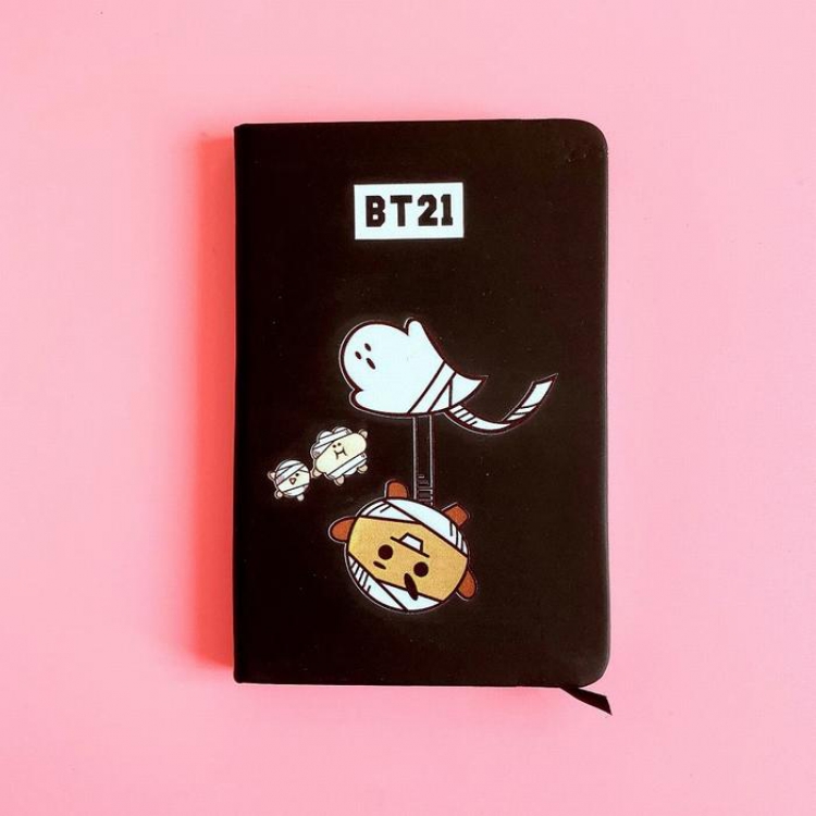 BTS Biscuits Cartoon shape PU elastic strap notebook diary 9X14CM 105G price for 5 pcs
