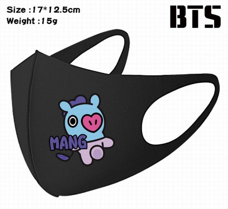 BTS-10A Black Anime color printing windproof dustproof breathable mask price for 5 pcs