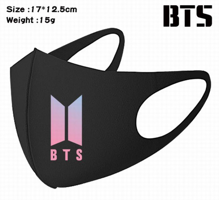 BTS-4A Black Anime color printing windproof dustproof breathable mask price for 5 pcs