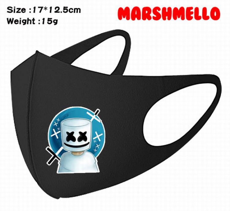 Marshmello-9A Black Anime color printing windproof dustproof breathable mask price for 5 pcs