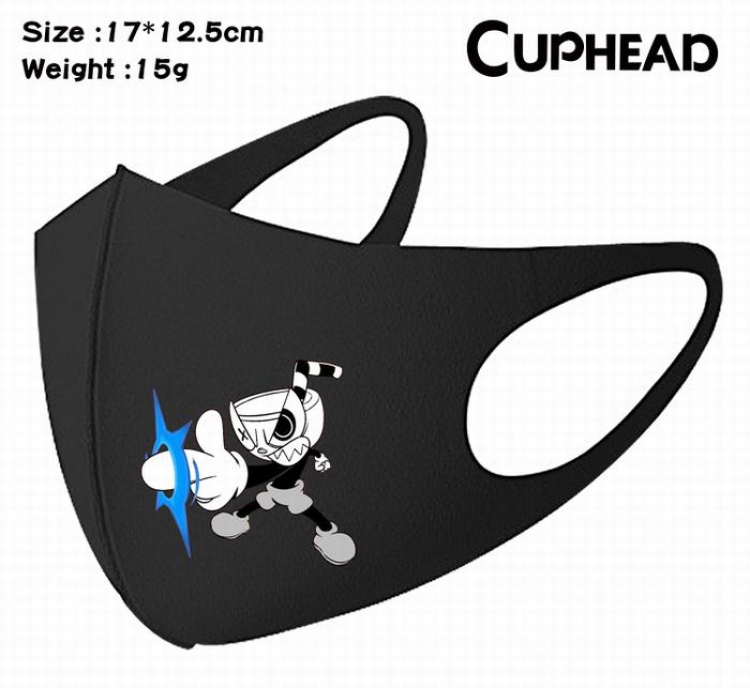 Cuphead-11A Black Anime color printing windproof dustproof breathable mask price for 5 pcs