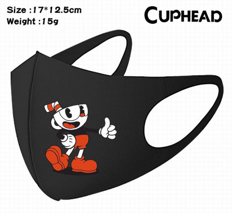 Cuphead-12A Black Anime color printing windproof dustproof breathable mask price for 5 pcs