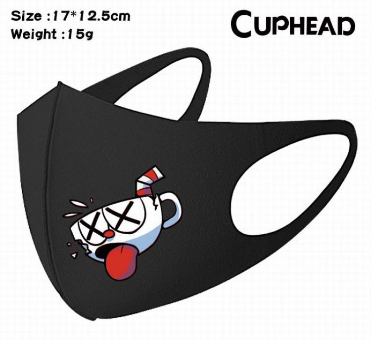 Cuphead-13A Black Anime color printing windproof dustproof breathable mask price for 5 pcs