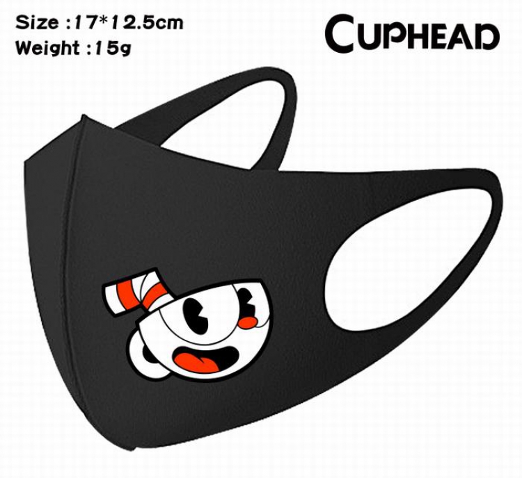 Cuphead-15A Black Anime color printing windproof dustproof breathable mask price for 5 pcs