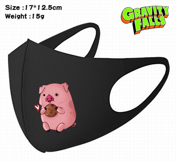 Gravity Falls-1A Black Anime color printing windproof dustproof breathable mask price for 5 pcs
