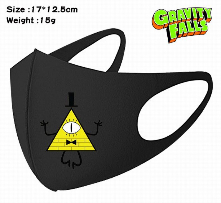 Gravity Falls-6A Black Anime color printing windproof dustproof breathable mask price for 5 pcs