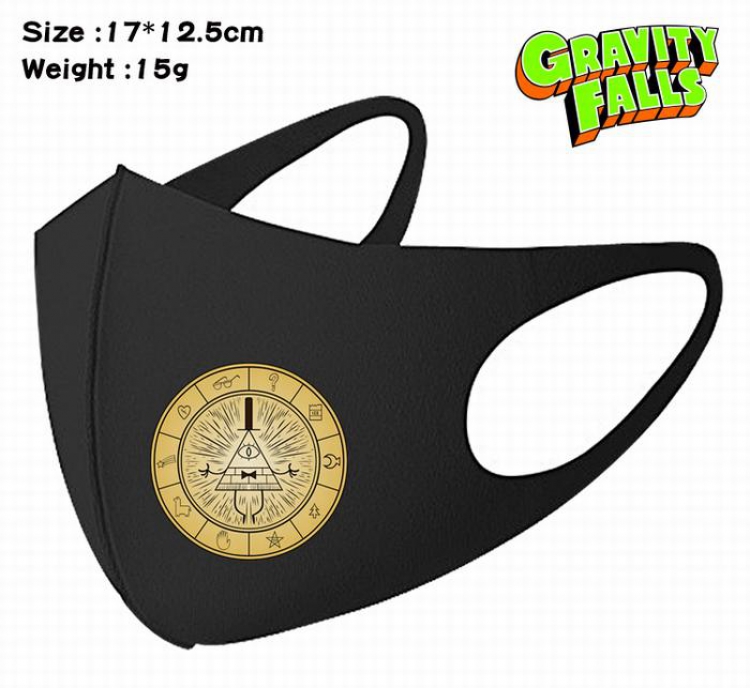 Gravity Falls-2A Black Anime color printing windproof dustproof breathable mask price for 5 pcs