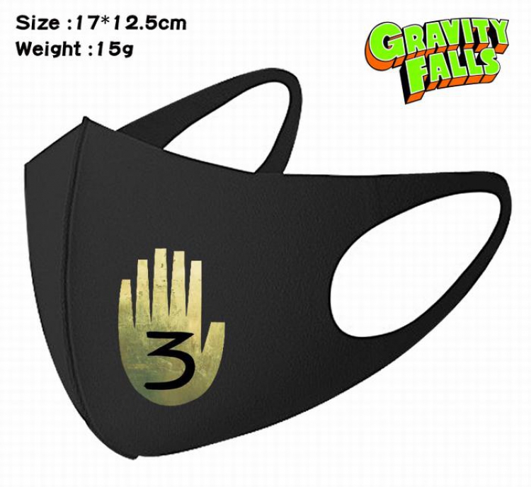 Gravity Falls-3A Black Anime color printing windproof dustproof breathable mask price for 5 pcs