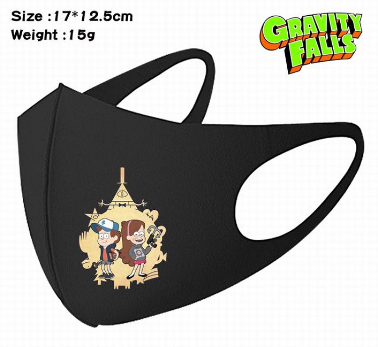 Gravity Falls-7A Black Anime color printing windproof dustproof breathable mask price for 5 pcs