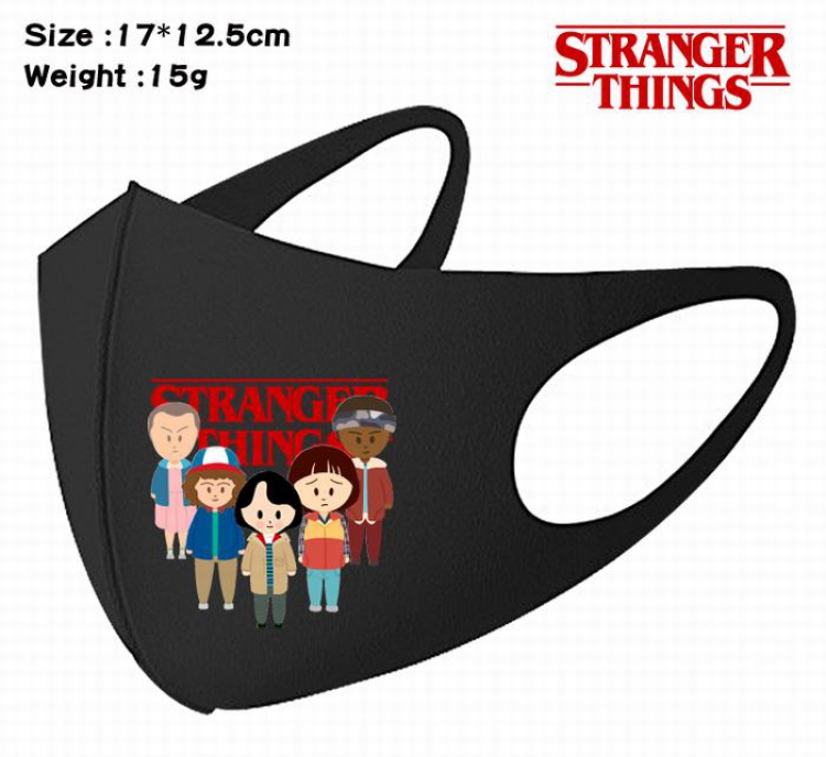 Stranger Things-13A Black Anime color printing windproof dustproof breathable mask price for 5 pcs