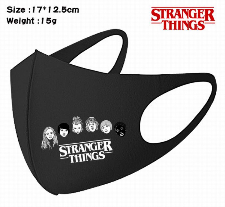 Stranger Things-10A Black Anime color printing windproof dustproof breathable mask price for 5 pcs