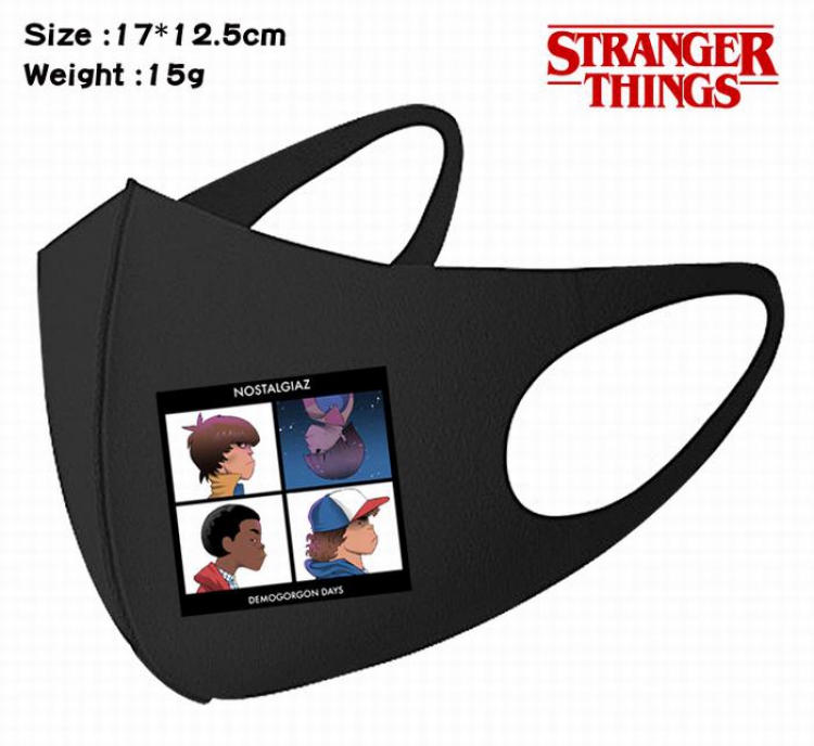 Stranger Things-15A Black Anime color printing windproof dustproof breathable mask price for 5 pcs