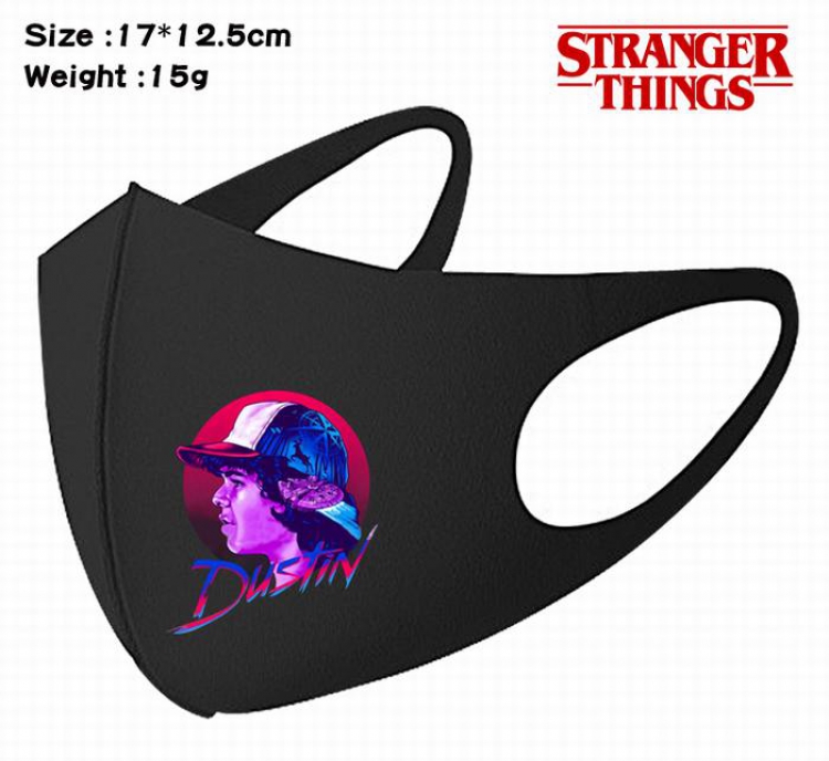 Stranger Things-17A Black Anime color printing windproof dustproof breathable mask price for 5 pcs