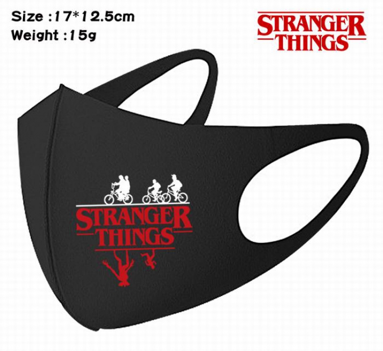 Stranger Things-3A Black Anime color printing windproof dustproof breathable mask price for 5 pcs