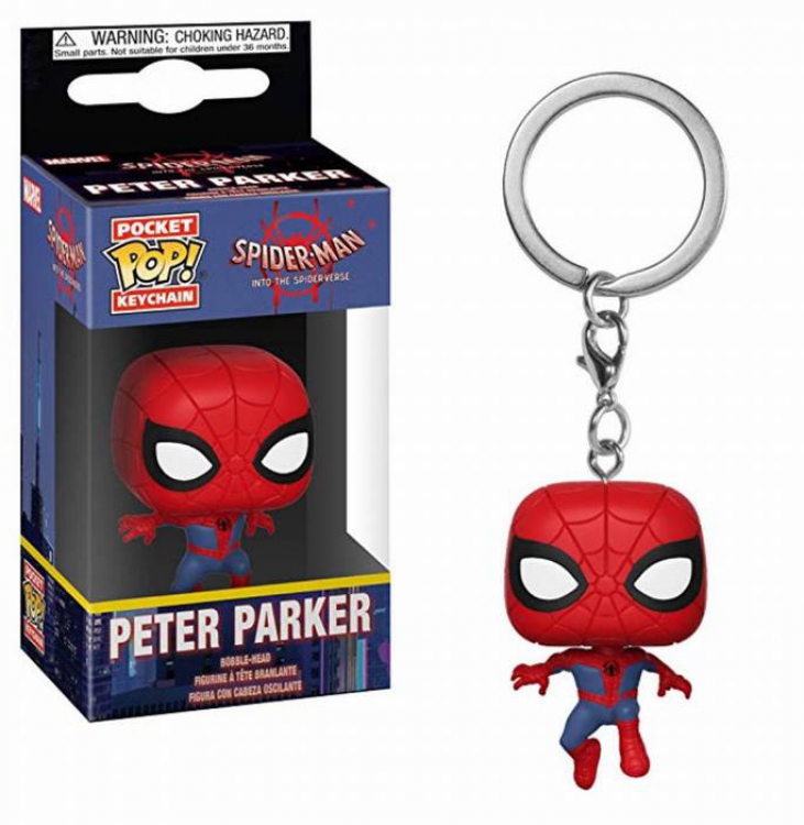 Spiderman red POP Boxed Figure Keychain pendant 5CM