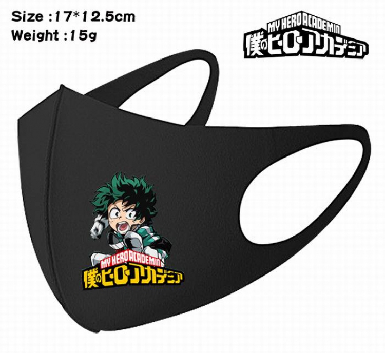 My Hero Academia-10A Black Anime color printing windproof dustproof breathable mask price for 5 pcs