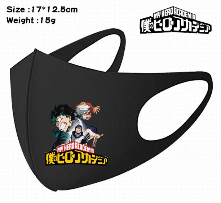 My Hero Academia-11A Black Anime color printing windproof dustproof breathable mask price for 5 pcs