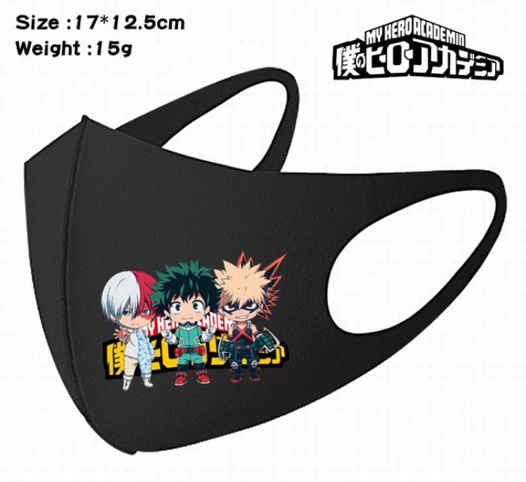 My Hero Academia-5A Black Anime color printing windproof dustproof breathable mask price for 5 pcs