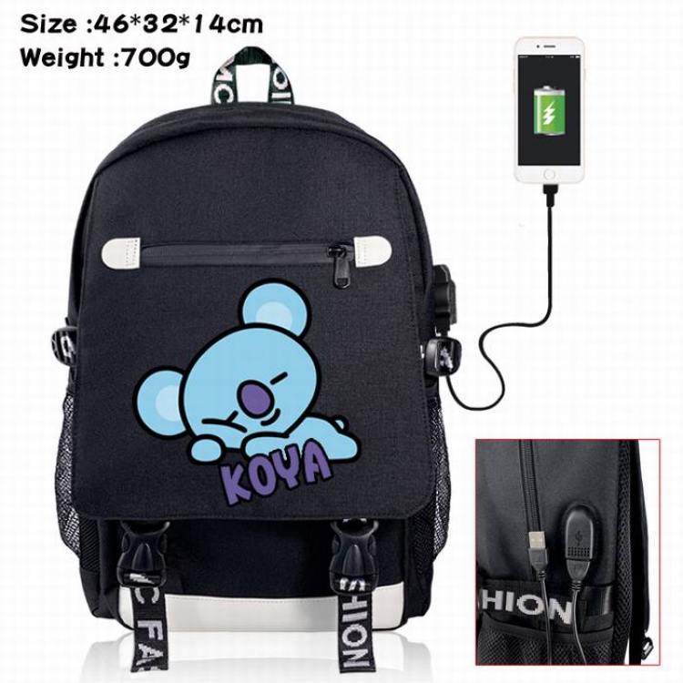 BTS-15A Black Color data cable Backpack