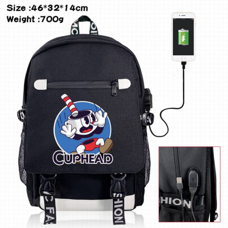 Cuphead-4A Black Color data cable Backpack