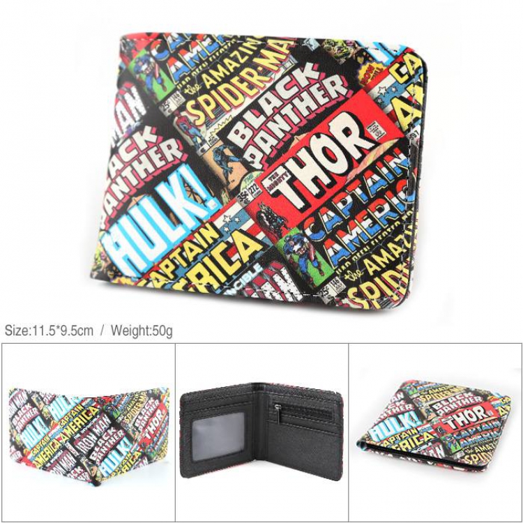 Marvel  The Avengers Full color PU twill two fold short wallet