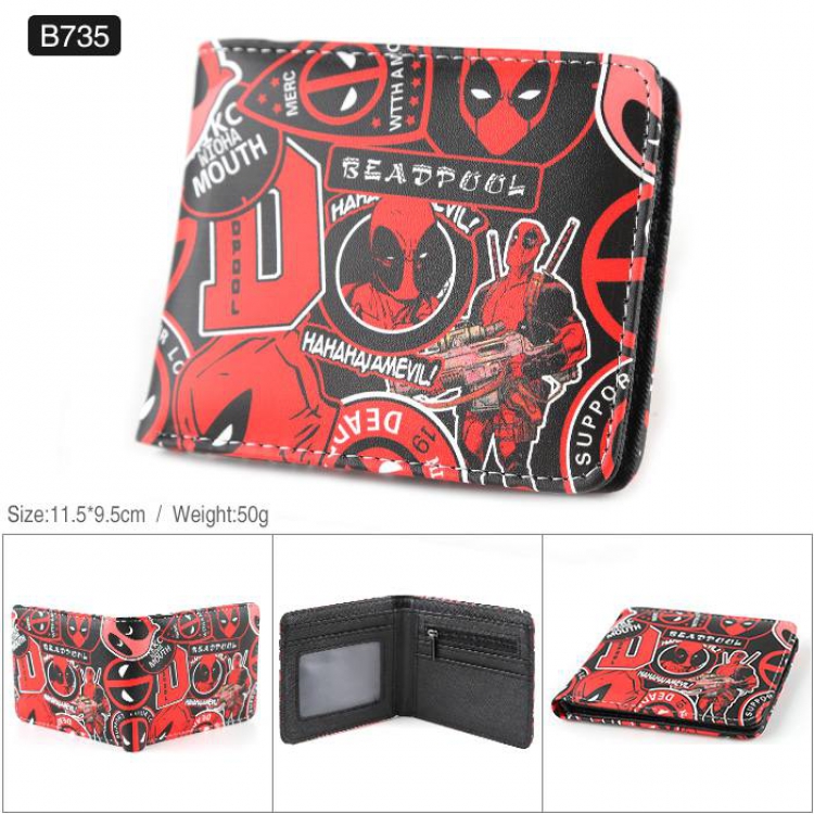 Suicide Squad Full color PU twill two fold short wallet B735
