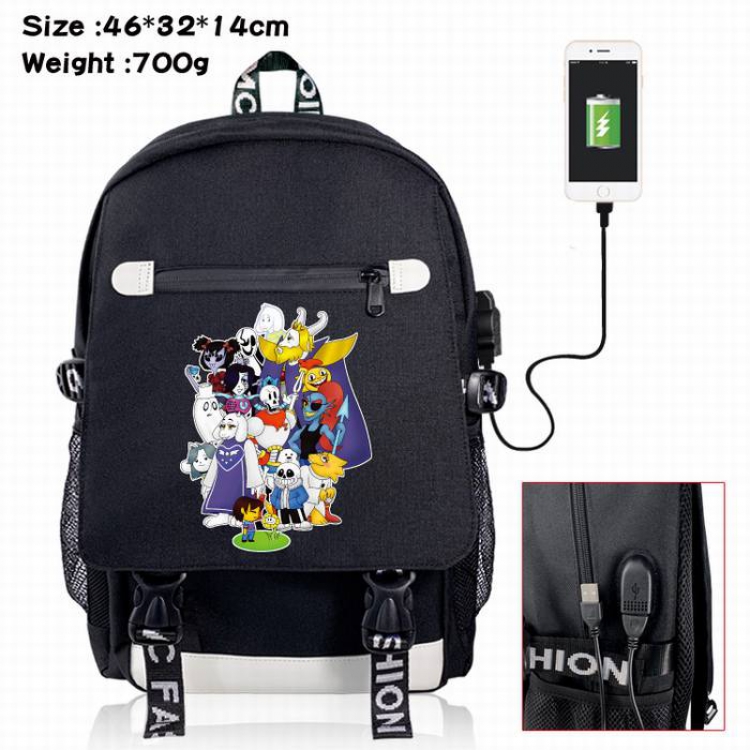 Undertale-10A Black Color data cable Backpack