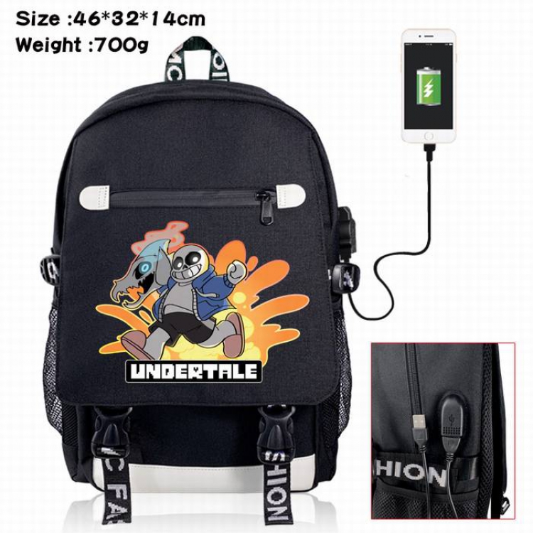 Undertale-12A Black Color data cable Backpack