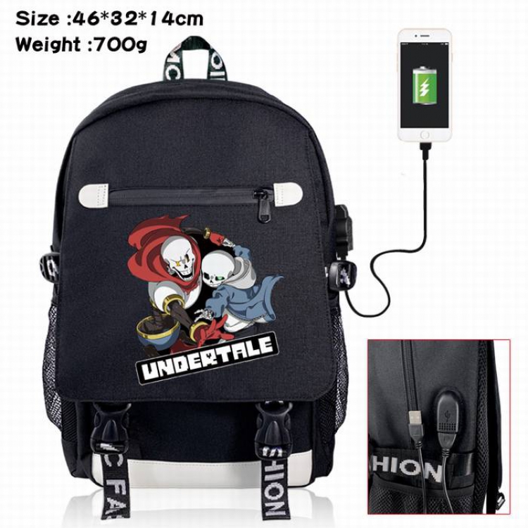 Undertale-16A Black Color data cable Backpack