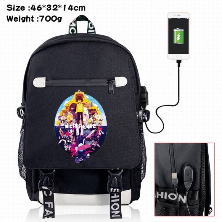 Undertale-15A Black Color data cable Backpack