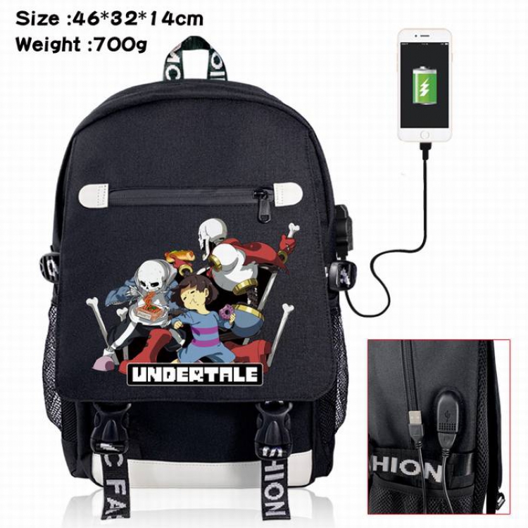 Undertale-18A Black Color data cable Backpack