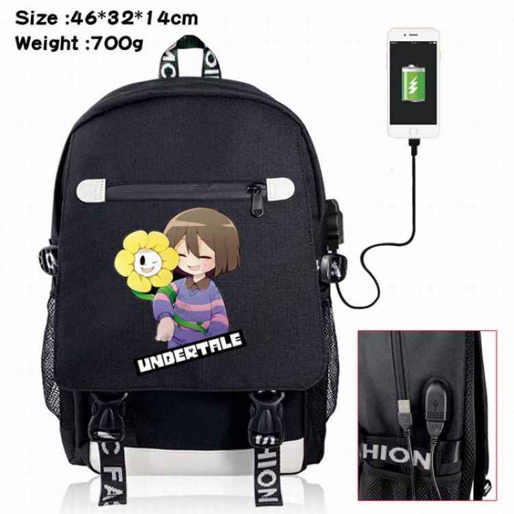Undertale-19A Black Color data cable Backpack